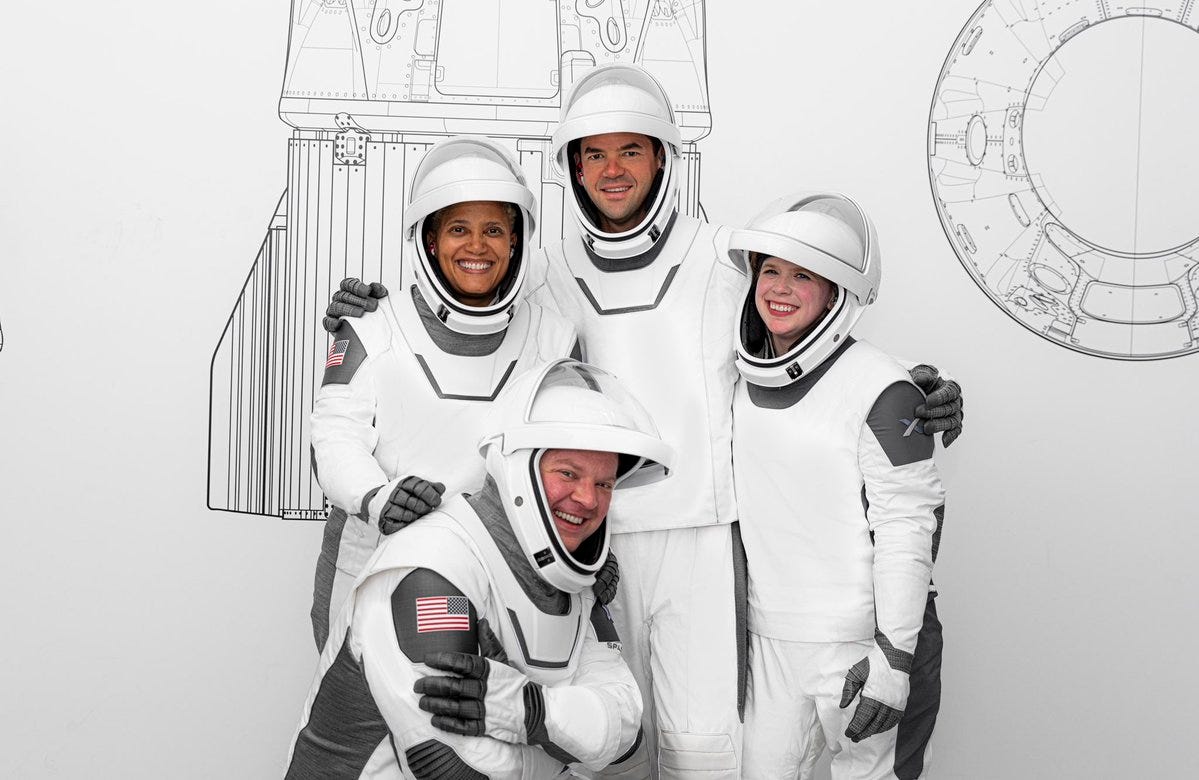 Inspiration4 on Twitter: &quot;As the first all-civilian crew to orbit the  Earth, Inspiration4 is excited to share experiments and research with  @SpaceX, @BCMSpaceHealth &amp; @WeillCornell that will help continue to broaden  access