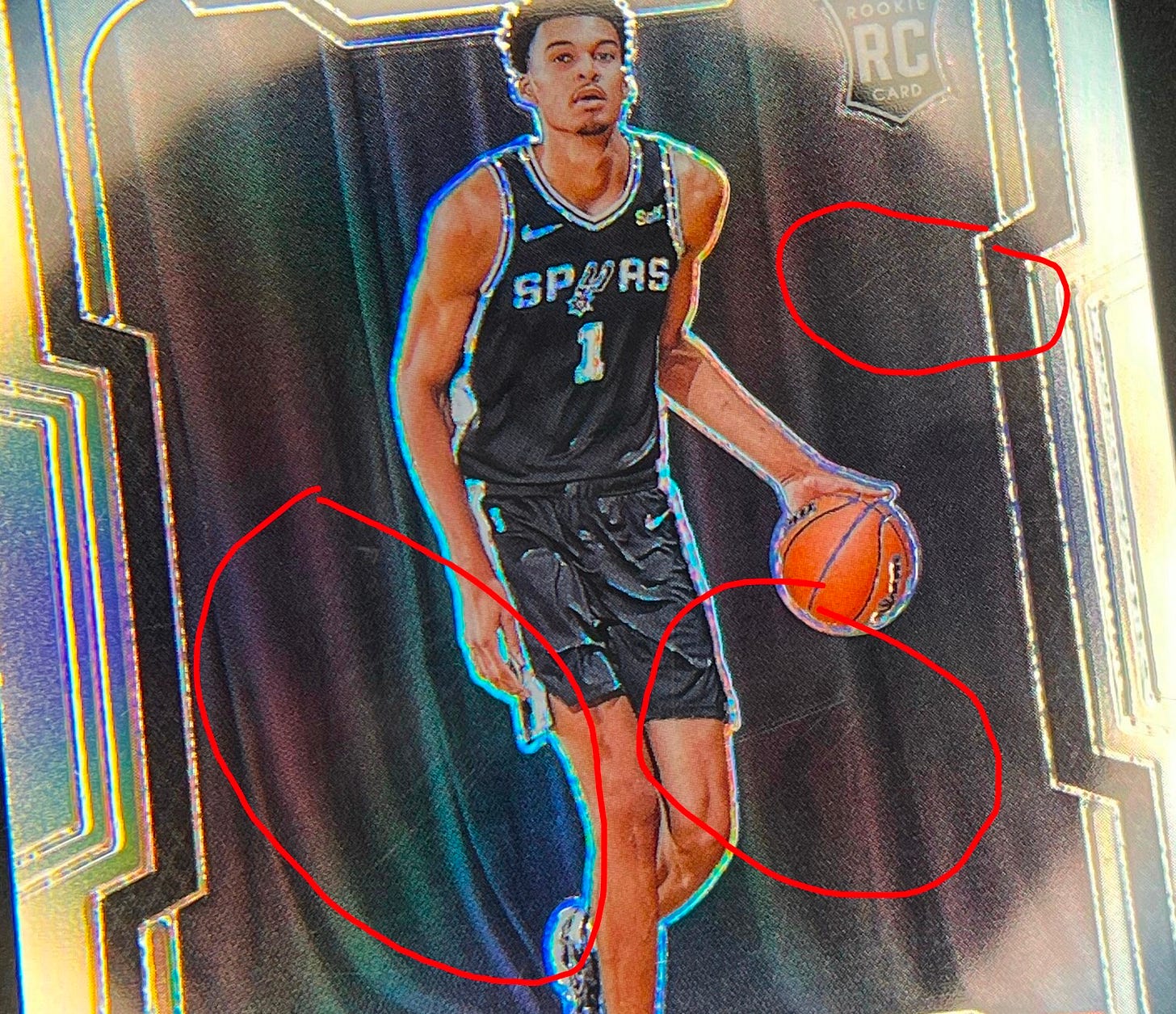Surface scratches on 2023 Victor Wembanyama Prizm Silver #136 Surface scratches on 2023 Victor Wembanyama Prizm Silver #136