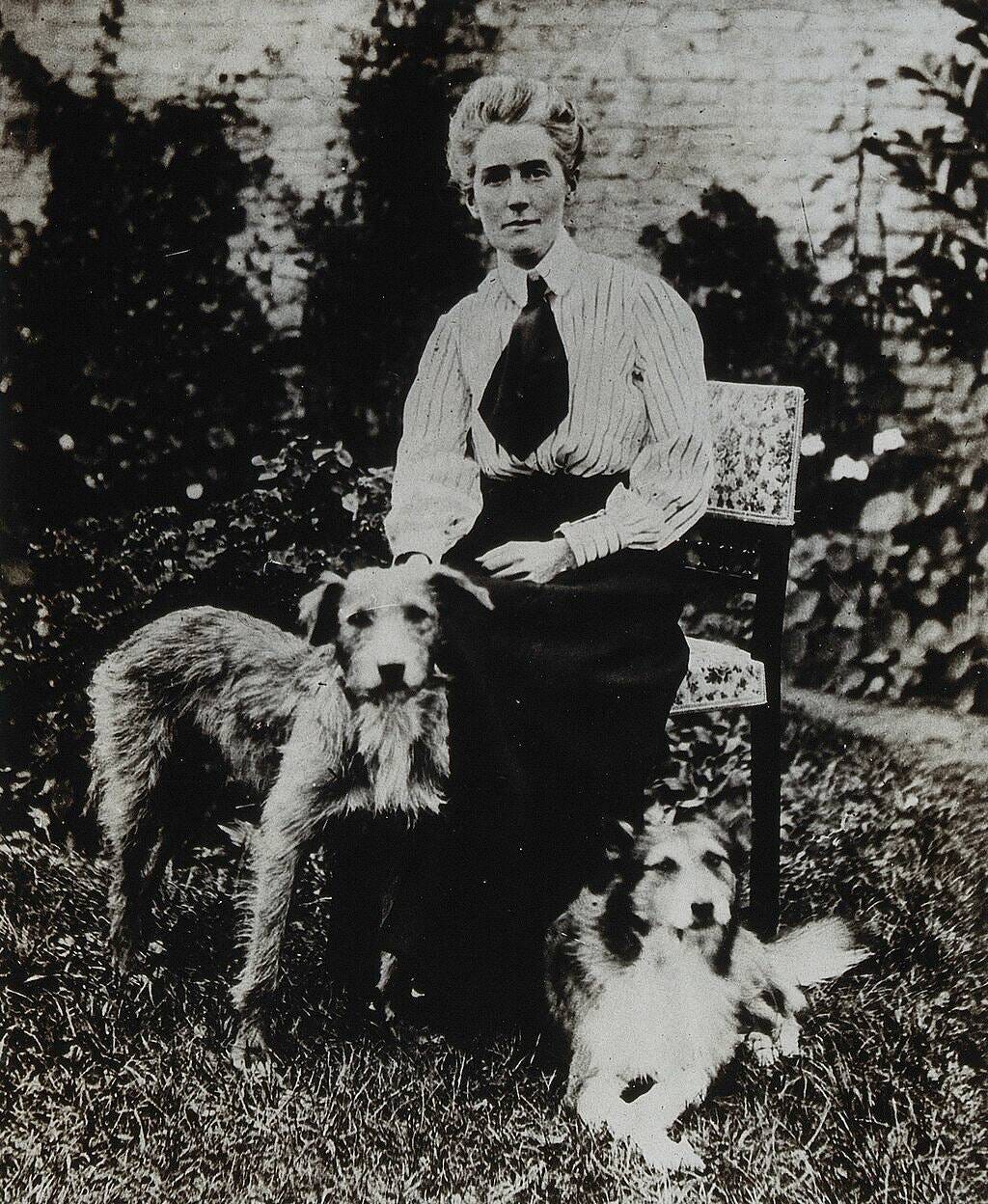 Edith Cavell in quieter times with her two dogs Edith Cavell in quieter times with her two dogs
