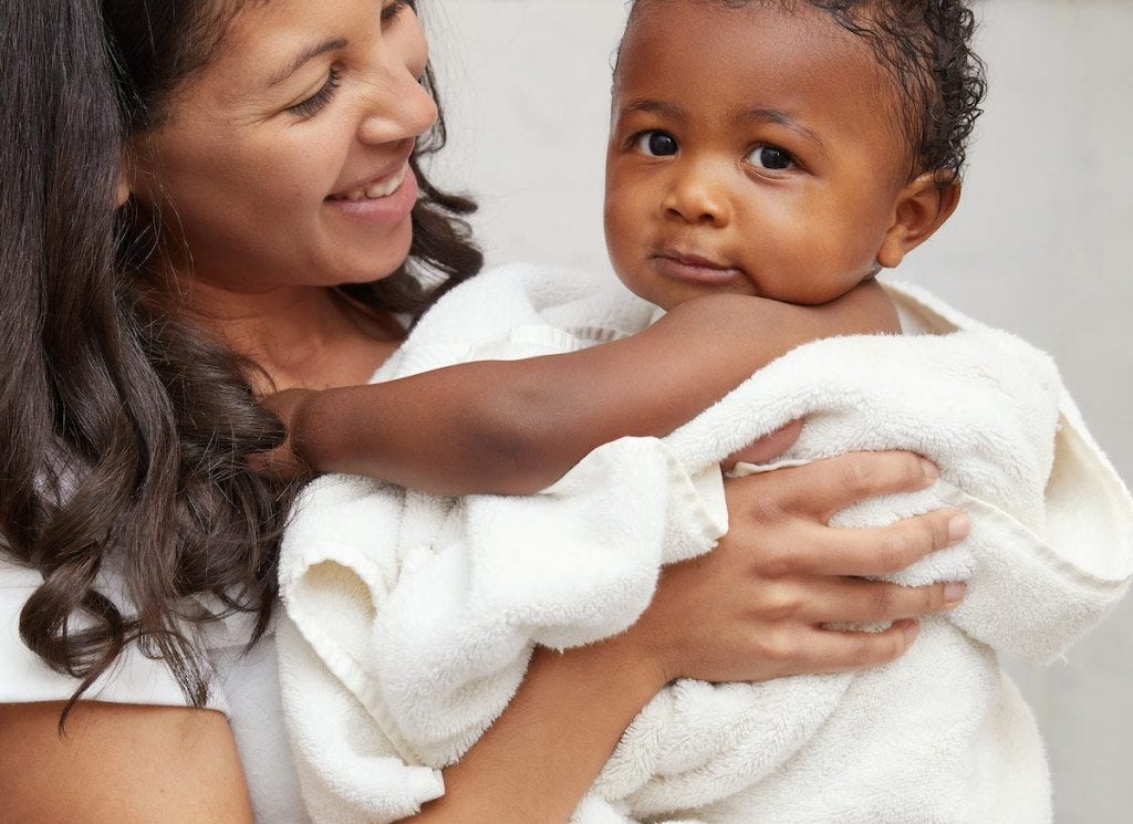 Mother holding a baby