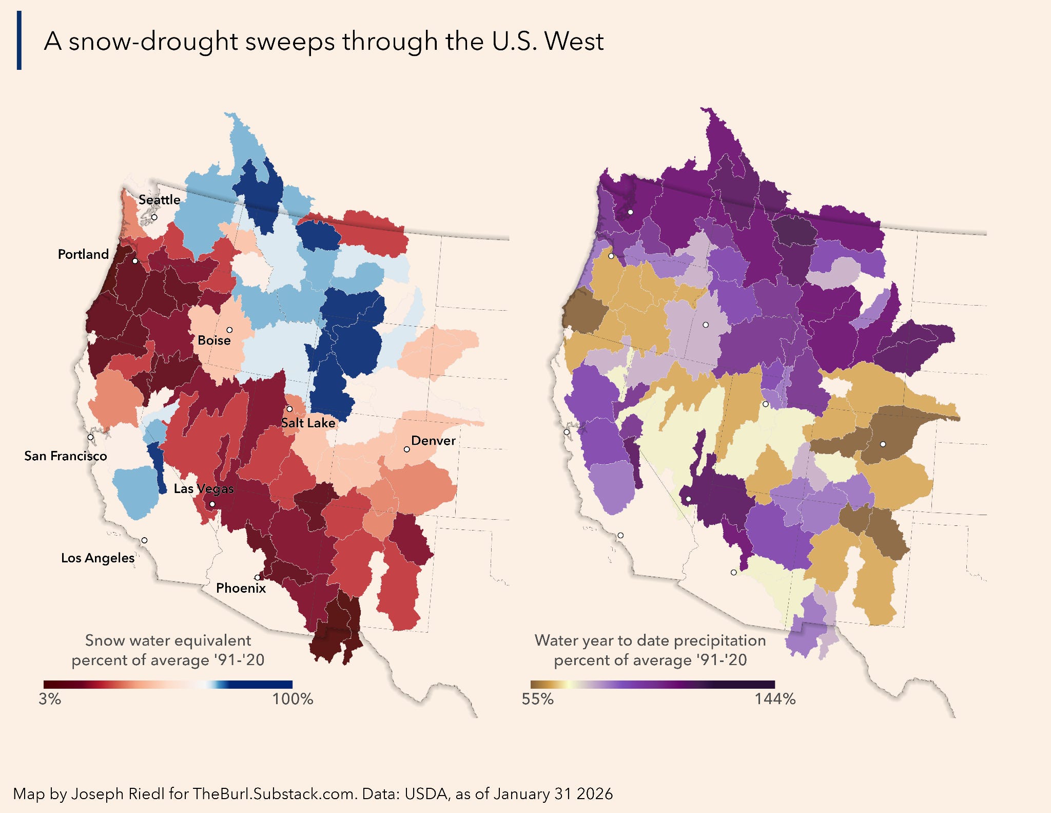A snow drought sweeps through the U.S. West - The Burl