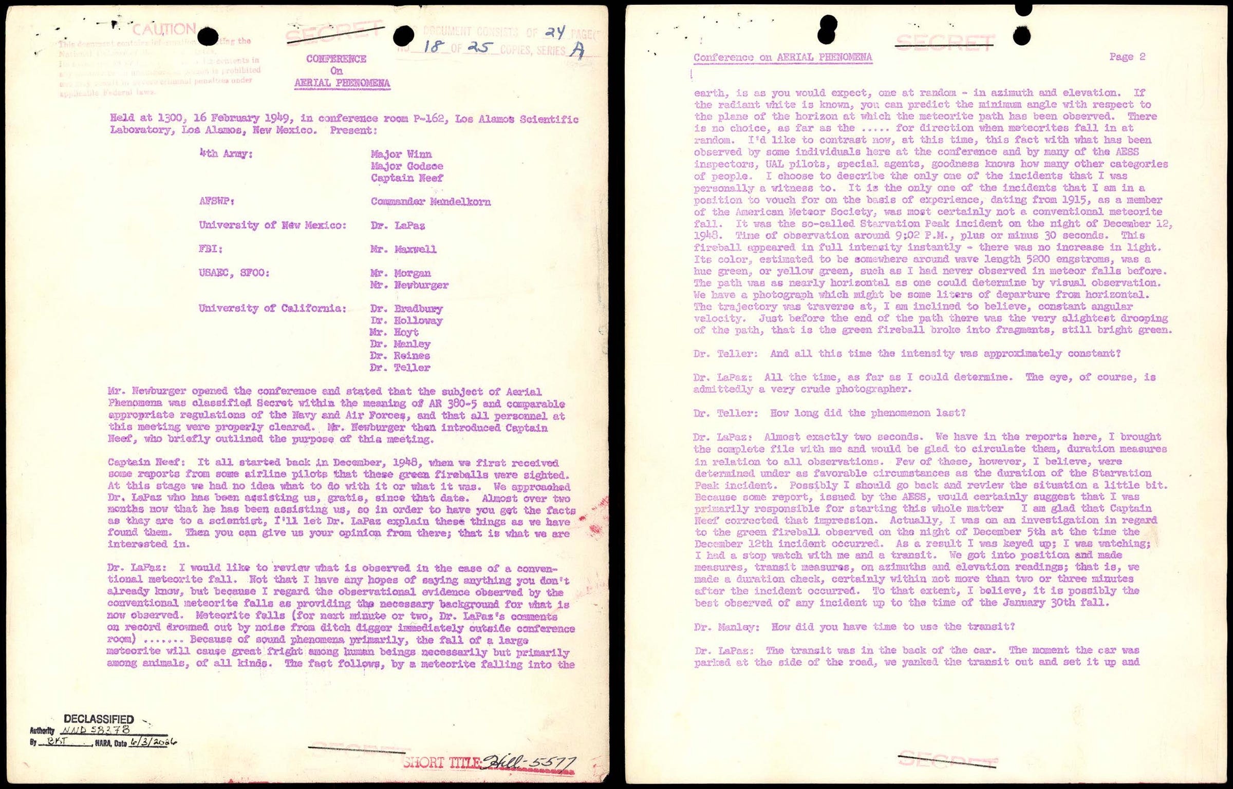 In 1949, at Los Alamos Scientific Laboratory–the same location visited by Harald Malmgren around 23 November 1962, then both president and vice president Kennedy and Johnson on 7 December 1962–leading scientists, intelligence officials and military personnel held a conference on Aerial Phenomena that was seen frequently around the areas of nuclear testing. In 1949, at Los Alamos Scientific Laboratory–the same location visited by Harald Malmgren around 23 November 1962, then both president and vice president Kennedy and Johnson on 7 December 1962–leading scientists, intelligence officials and military personnel held a conference on Aerial Phenomena that was seen frequently around the areas of nuclear testing.