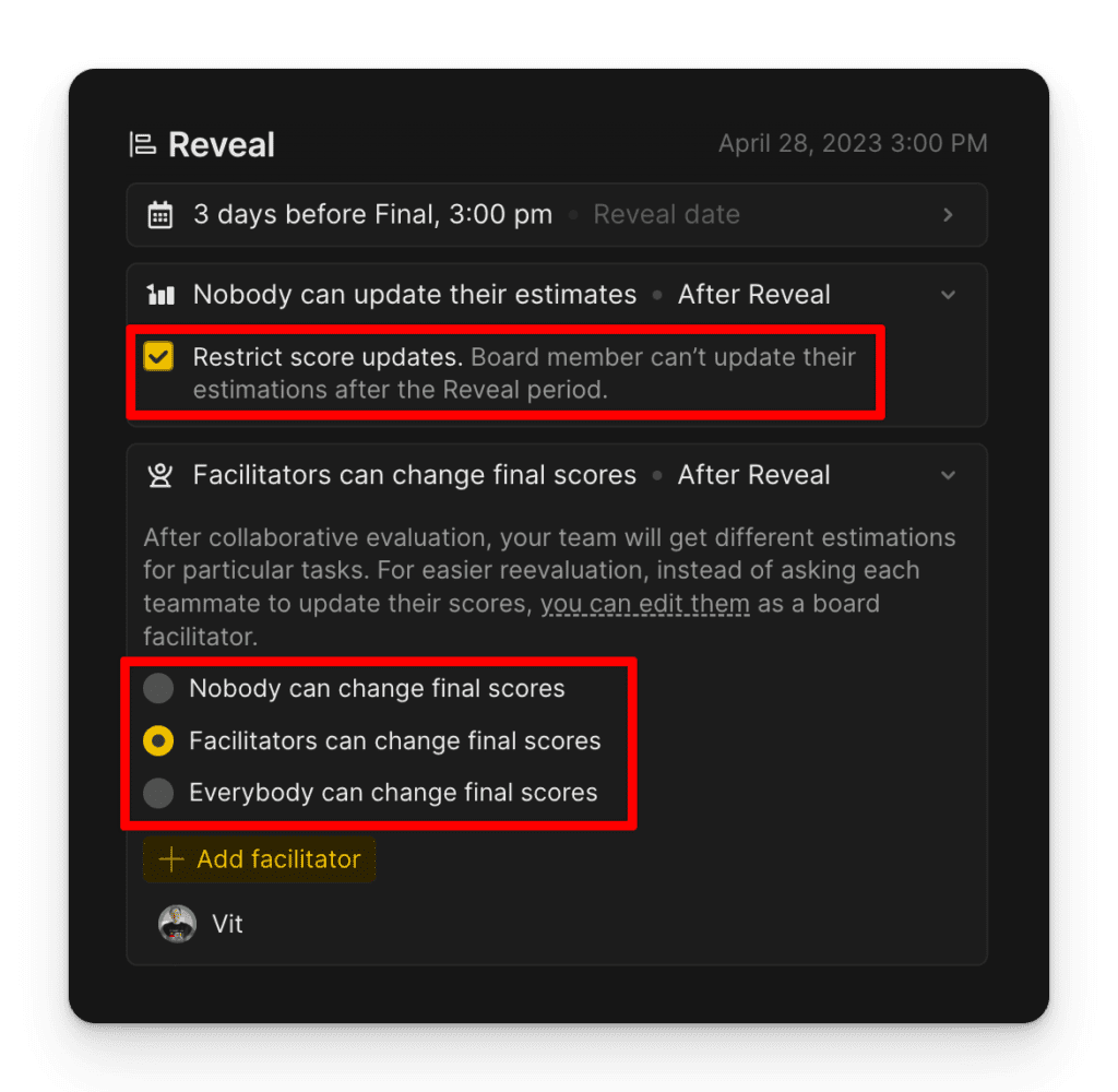 Setting up rules for prioritization score updates