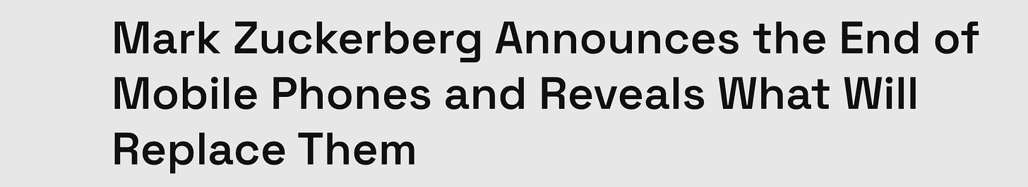 Zuckerberg announces end of mobile phones