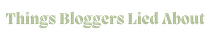 Things Bloggers Lied About