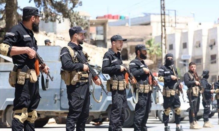 Damascus-affiliated general security forces deploy near Jaramana on April 29, 2025. Photo: Rudaw