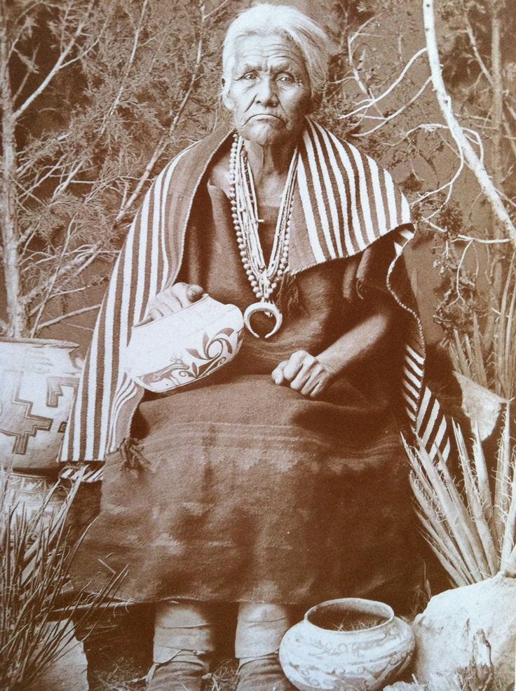 Toqui-Naachai or Old Washee, was a Navajo "medicine woman". (Wittick photo: Ft. Wingate, N. Mex. Terr.) Toqui-Naachai or Old Washee, was a Navajo "medicine woman". (Wittick photo: Ft. Wingate, N. Mex. Terr.)