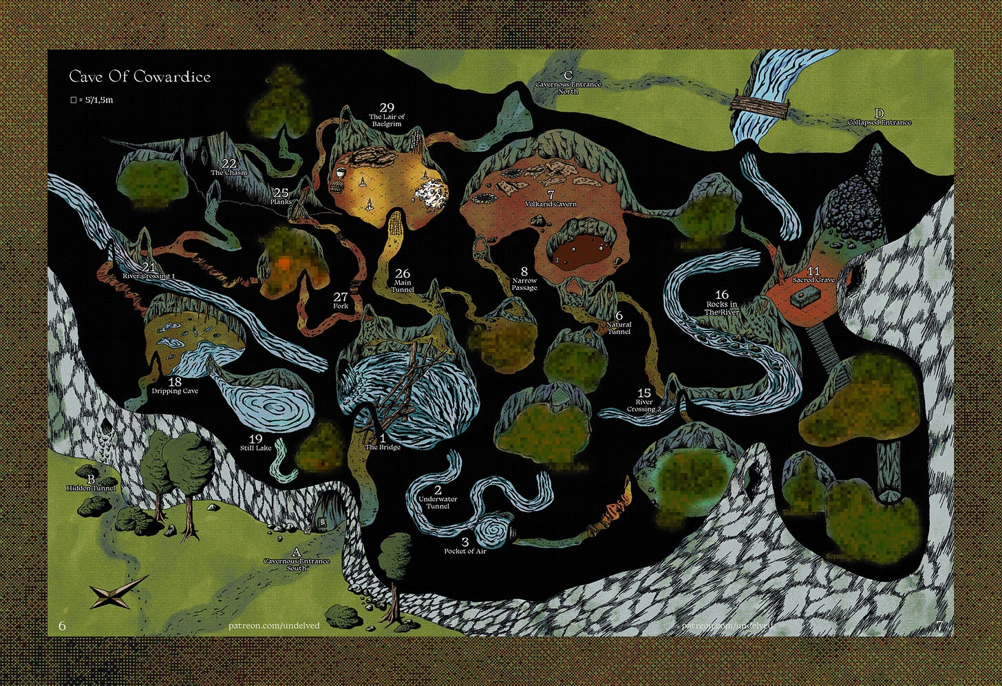 Cave of Cowardice – blurred map