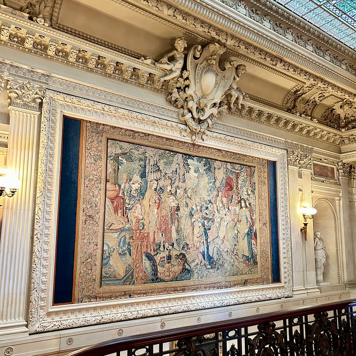 mansion, bathtub, kitchen, art, overlook, sky