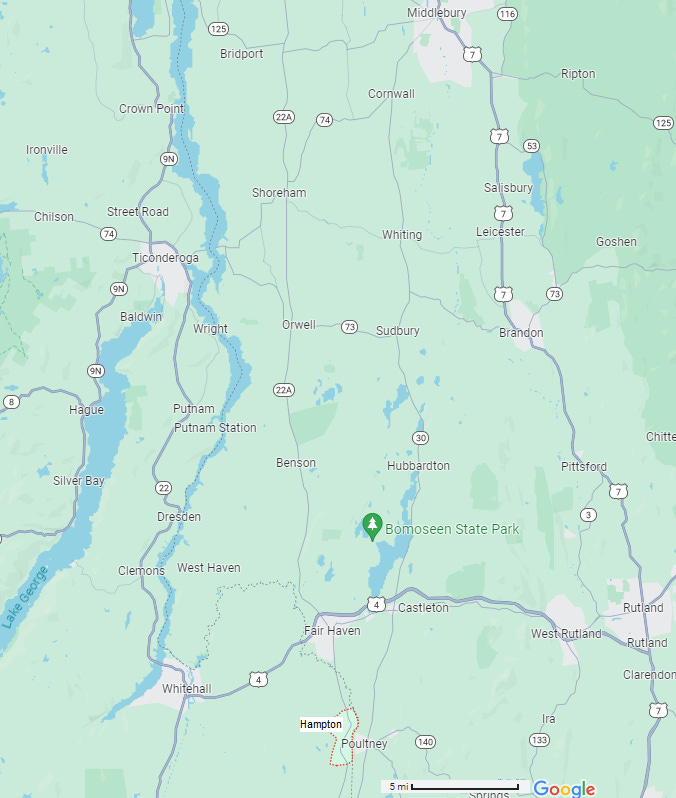 A map image showing the locations mentioned in the preceding paragraph