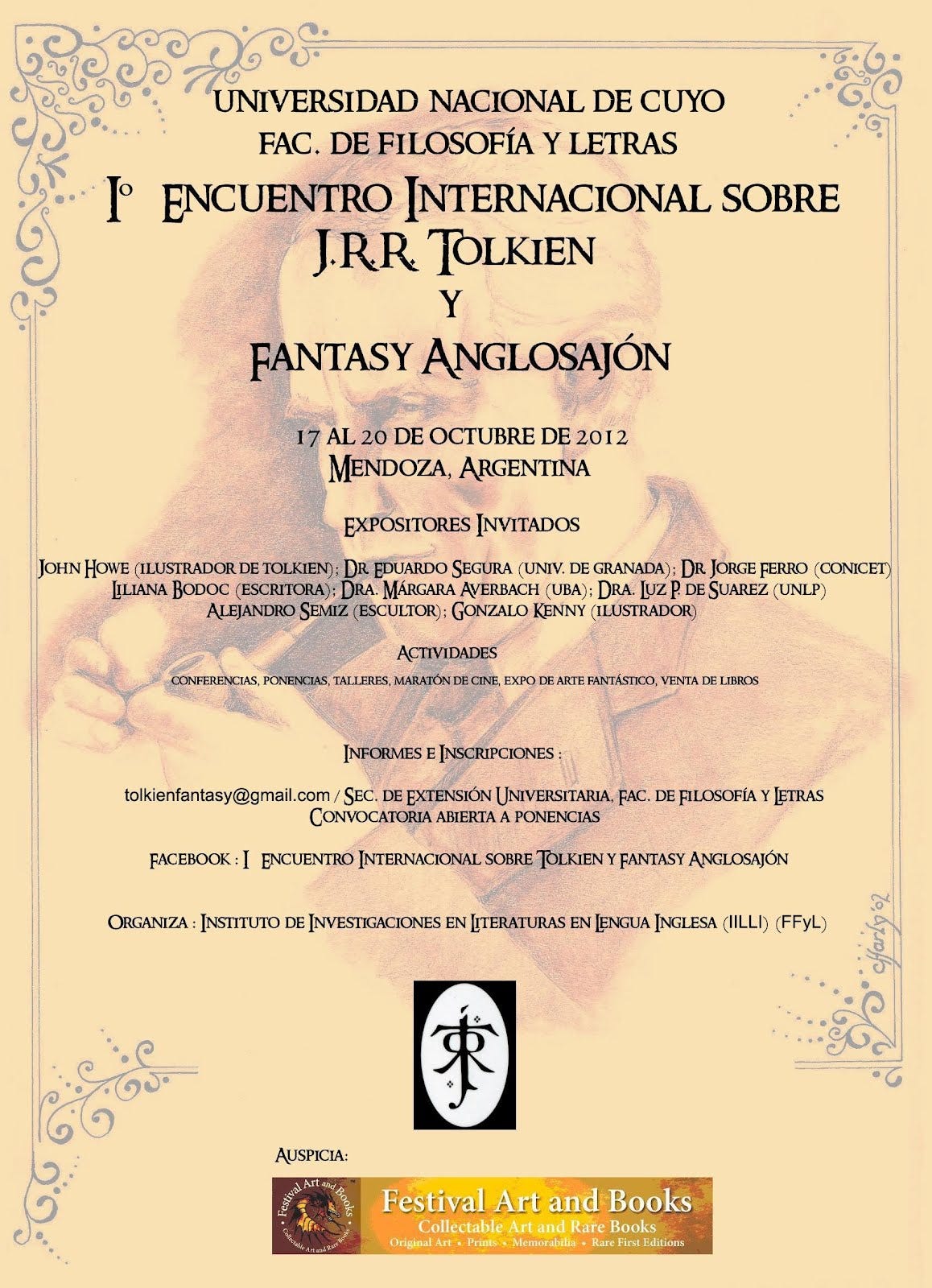 Iluminaciones: I ENCUENTRO INTERNACIONAL SOBRE J.R.R. TOLKIEN Y FANTASY  ANGLOSAJÓN 17-20 de Octubre, Universidad de Cuyo