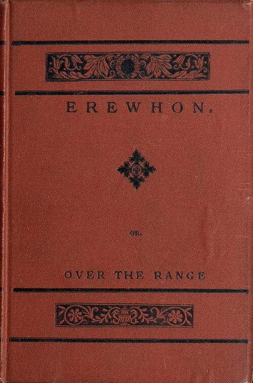 Erewhon. Or, Over the Range. Cover image. Erewhon. Or, Over the Range. Cover image.