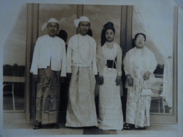 My mum and dad's wedding in February 1965. Celebrating their anniversary was one good reason to have a big feast at our home in Yangon. My mum and dad's wedding in February 1965. Celebrating their anniversary was one good reason to have a big feast at our home in Yangon.