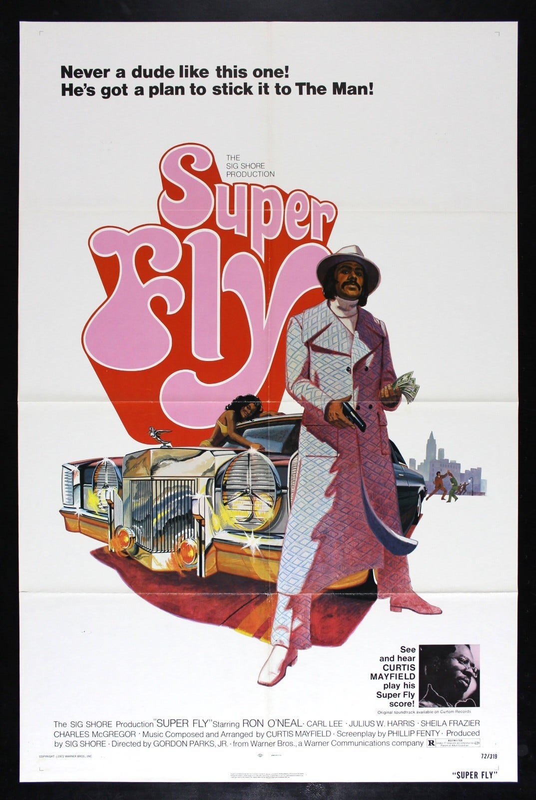 SUPER FLY 🪰 CineMasterpieces ORIGINAL VINTAGE SUPERFLY MOVIE POSTER 1972 🪰