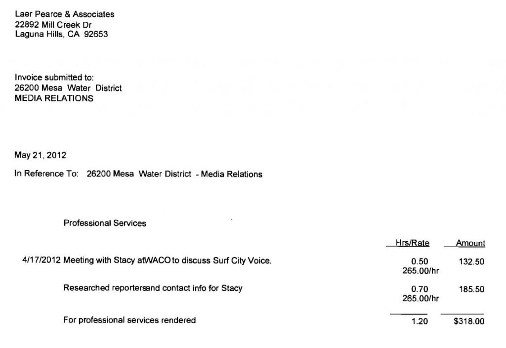 Laer Pearce Associates invoice report