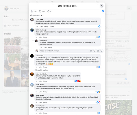 Elmi Reçica's Fan Club in Facebook of the Post of June 10, 2026
