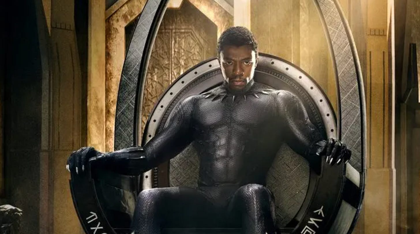 Chadwick Boseman as the Black Panther.