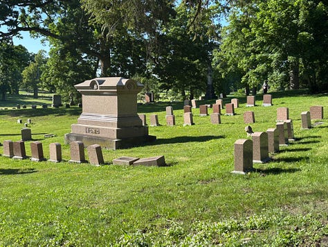 grassy peaceful cemetery scenes
