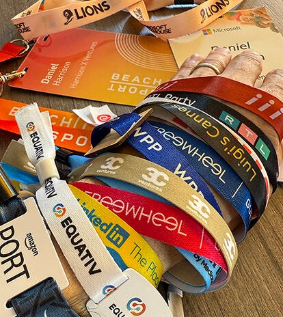Heading to Cannes Lions! Bound to be a great one. But tell me we've found a  better way to manage the excessive wristbands! 🤦 The badges and the  running around have been