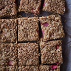 Rhubarb, ginger & honey flapjack
