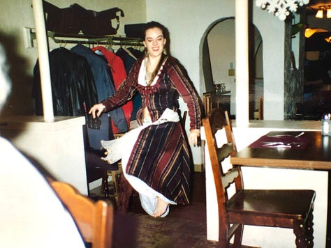 The author in a variety of belly dance costumes from her restaurant days.