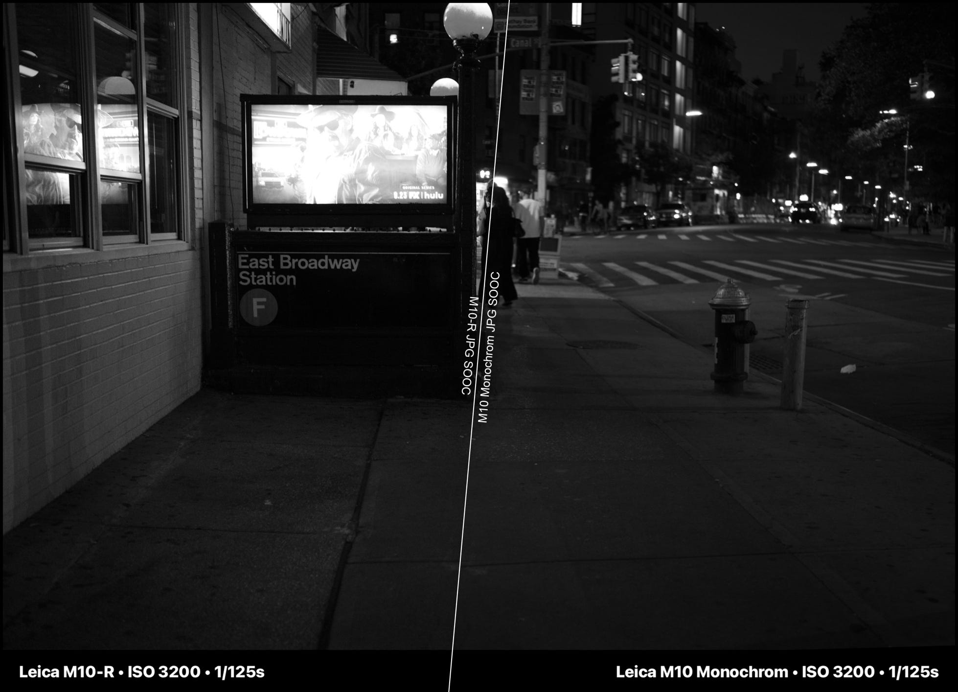 Image comparing the Leica M10-R with Leica Monochrom quality, side-by-side.