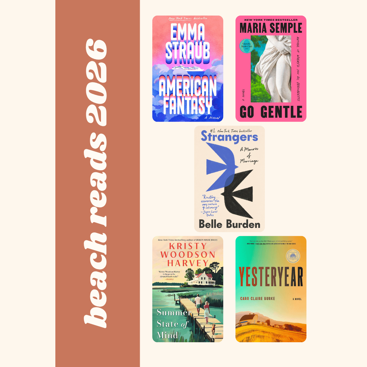 collage of beach reads for summer 2026 collage of beach reads for summer 2026