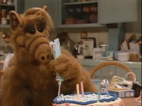 Alf Squeezing Toothpaste On Cake GIF | GIFDB.com
