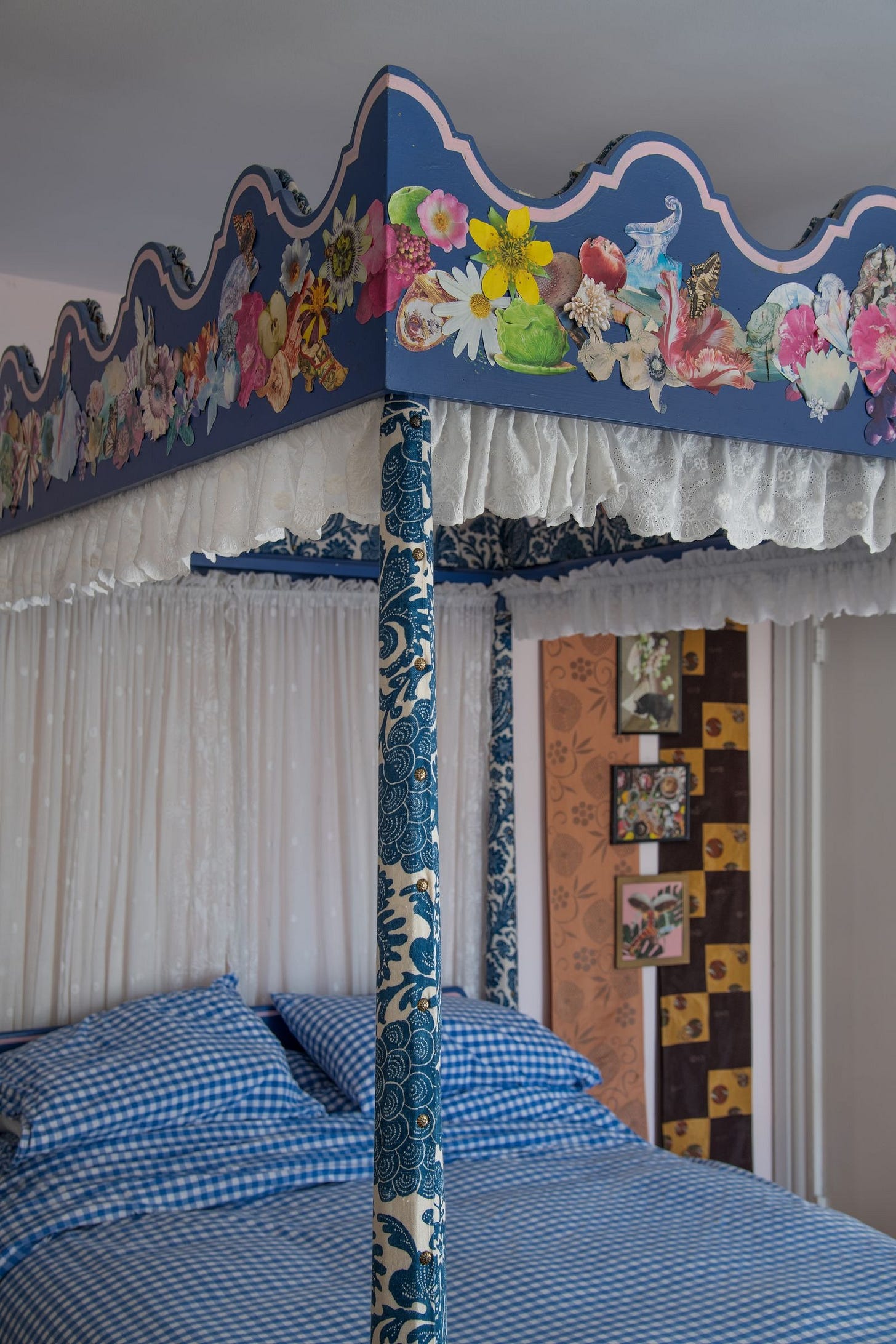 Image may contain Furniture Bed Bedroom Indoors Room Art Painting and Canopy Bed