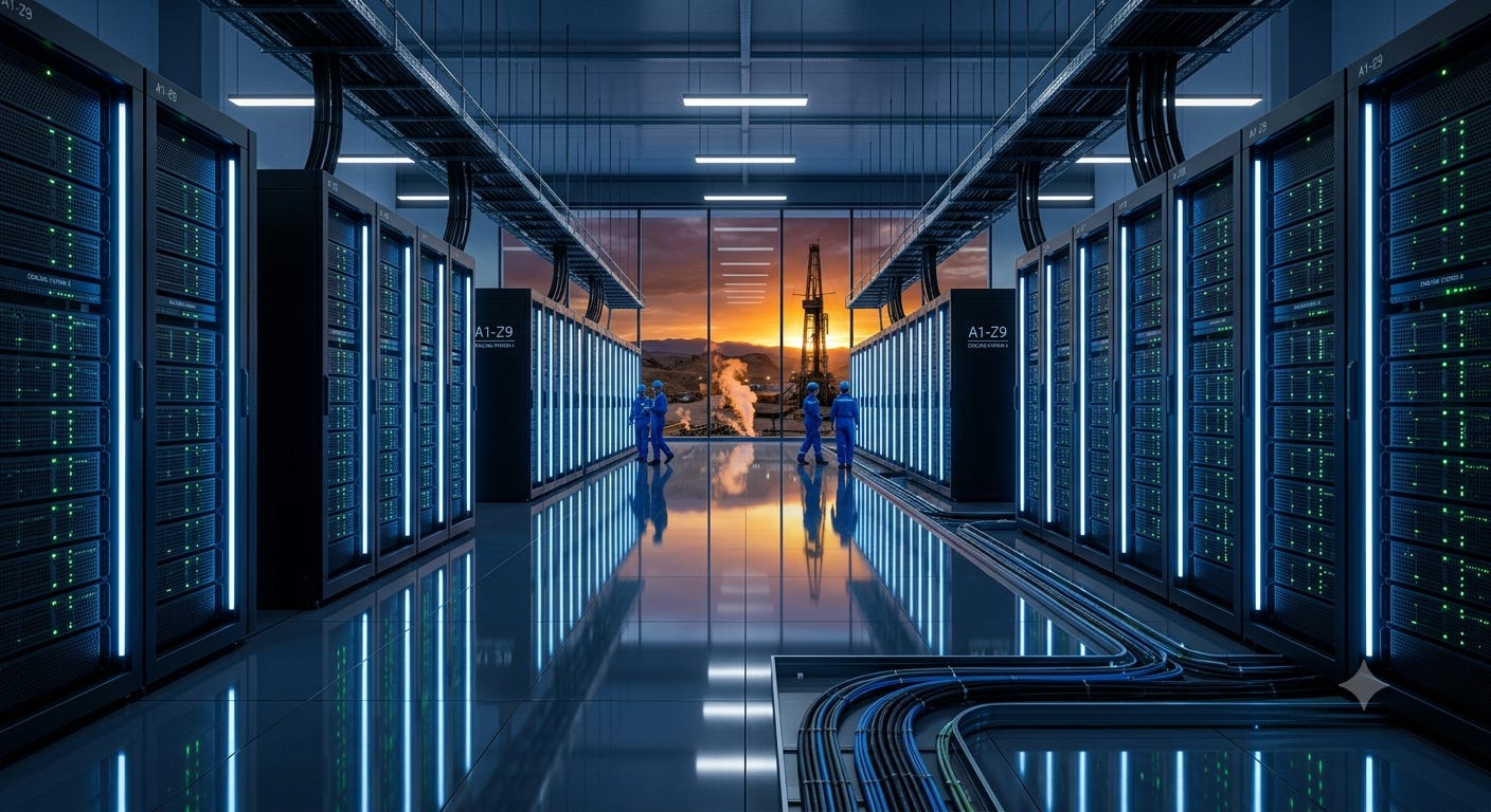 Data center + energia limpa - imagem gerada por IA para a Arena Tech.
