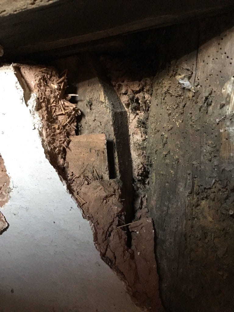 Original lath and plaster