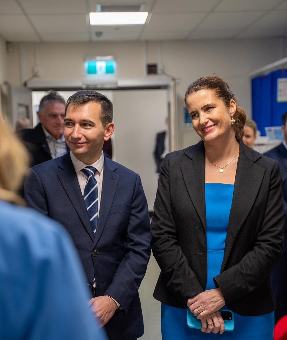 Nicola Willis and Simon Brown visit Nelson Hospital in May. Nicola Willis and Simon Brown visit Nelson Hospital in May.