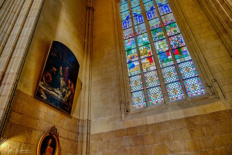 Stained glass windows and organ