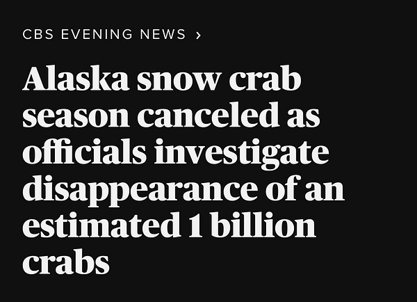 CBS EVENING NEWS >
Alaska snow crab season canceled as officials investigate disappearance of an estimated 1 billion crabs