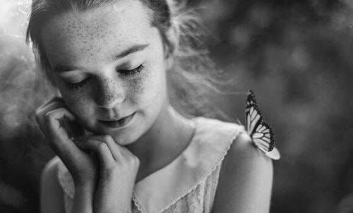 May be a black-and-white image of child