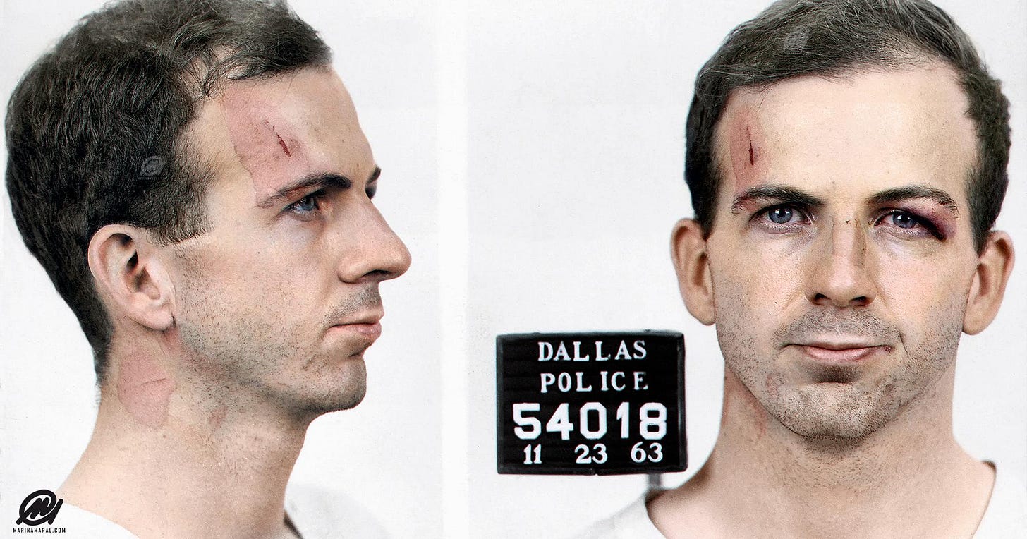 Mugshot of Lee Harvey Oswald dated November 23, 1963. : ColorizedHistory