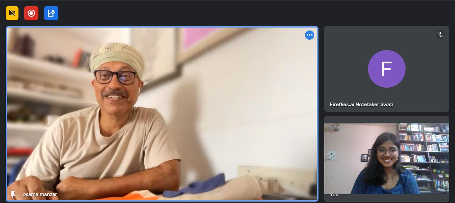 A screenshot of a video chat with two people A screenshot of a video chat with two people