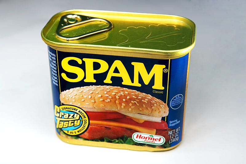 A tin of spam A tin of spam