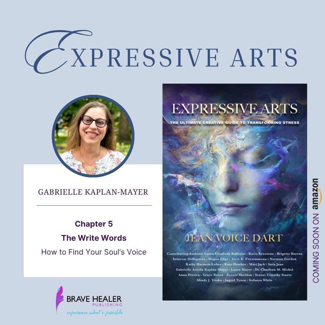 The Expressive Arts books cover and Gabrielle's headshot