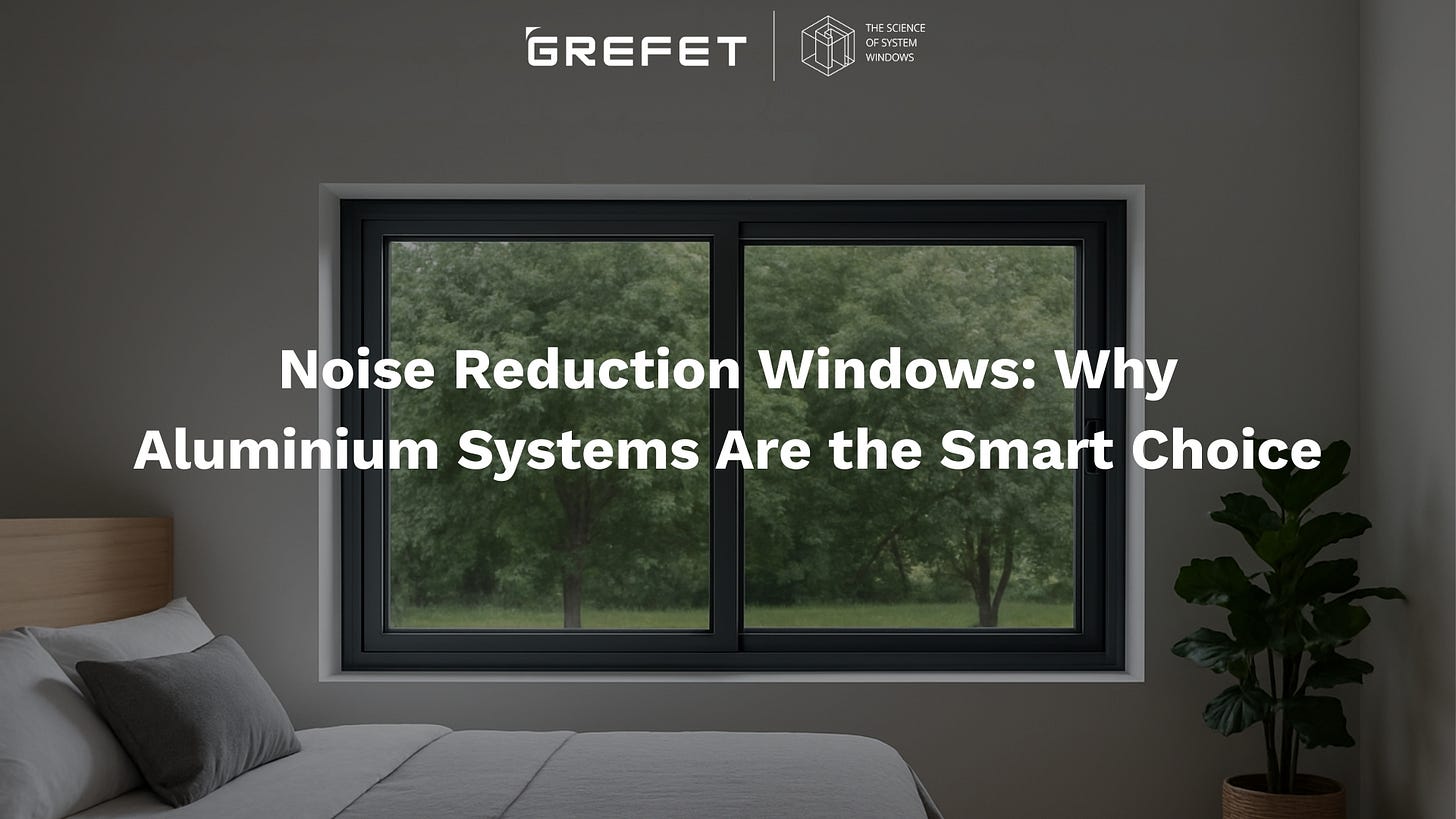 Aluminium noise reduction windows slim profile