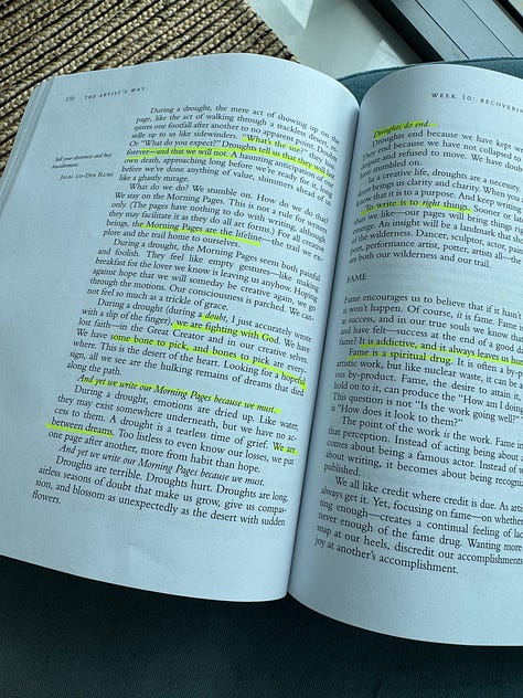 The Artist's Way pages