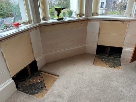 The start of renovations in the bedroom
