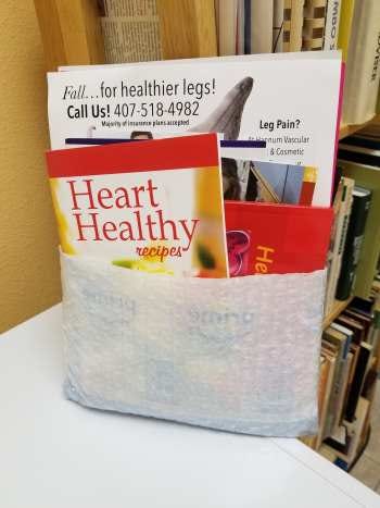 I turn the bag inside out and cut off the top half. It works great to store recipe booklets or health info, etc. I turn the bag inside out and cut off the top half. It works great to store recipe booklets or health info, etc.