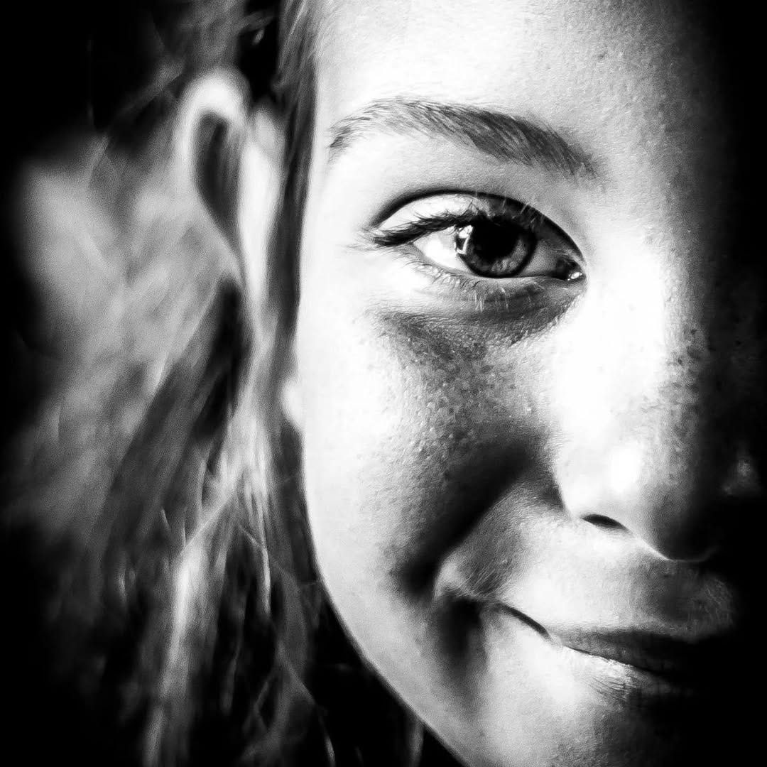 May be a black-and-white image of child and smiling May be a black-and-white image of child and smiling