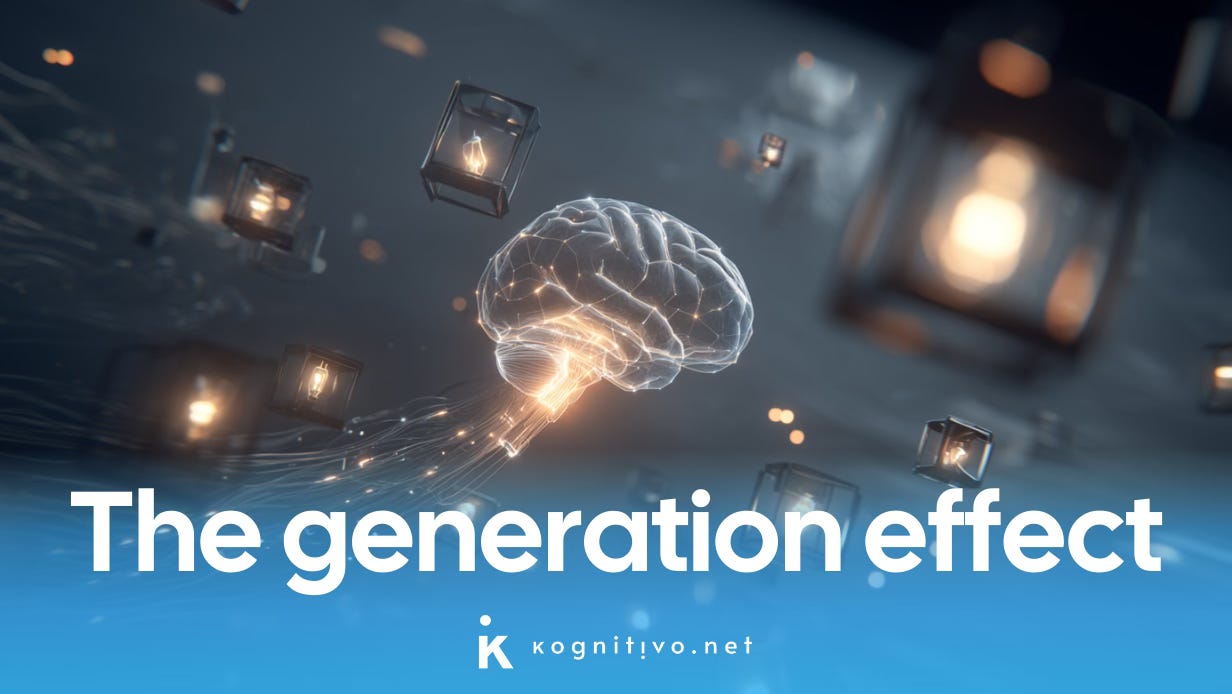 Image of a brain navigating ideas, representing the generation effect. Image of a brain navigating ideas, representing the generation effect.
