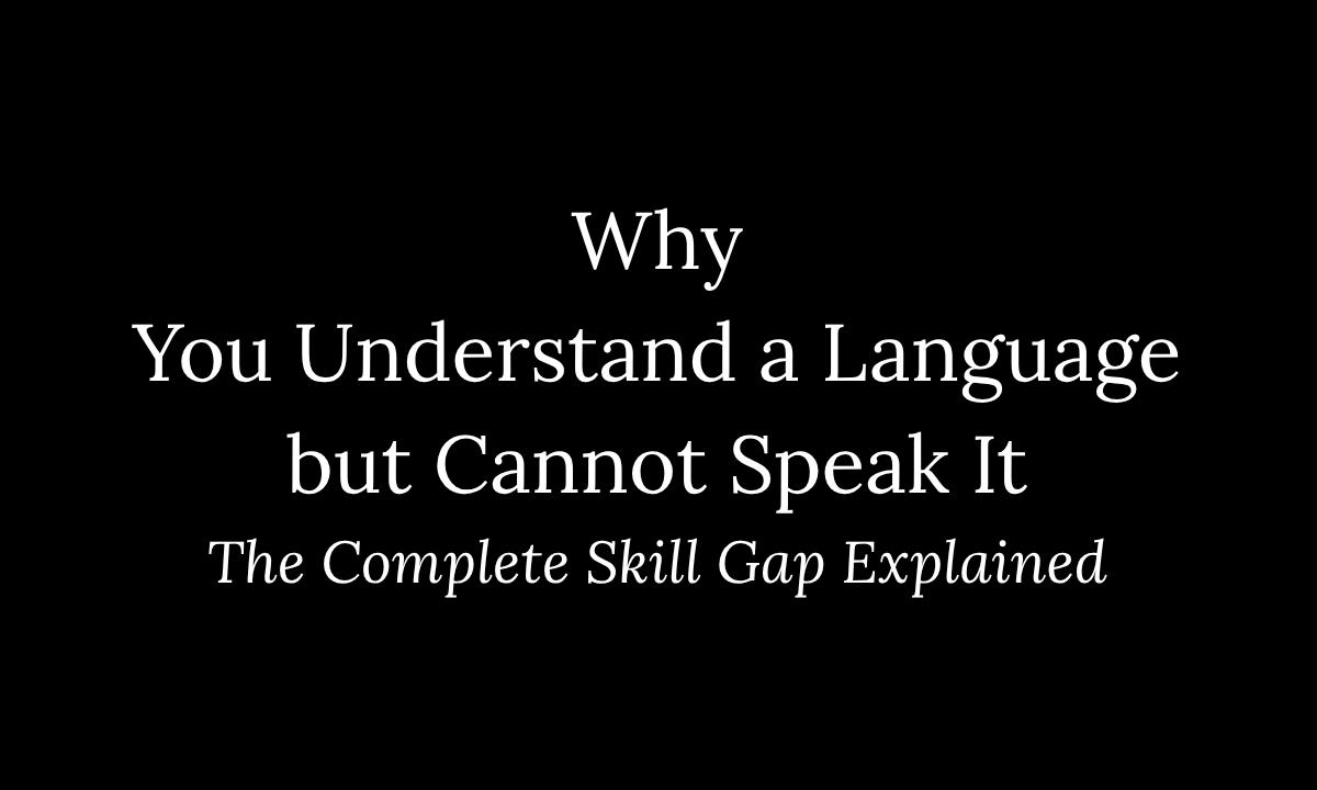 Why you understand a language but cannot speak it explained with receptive and productive language skills, passive and active vocabulary, and practical speaking strategies by My Language Classes. Why you understand a language but cannot speak it explained with receptive and productive language skills, passive and active vocabulary, and practical speaking strategies by My Language Classes.