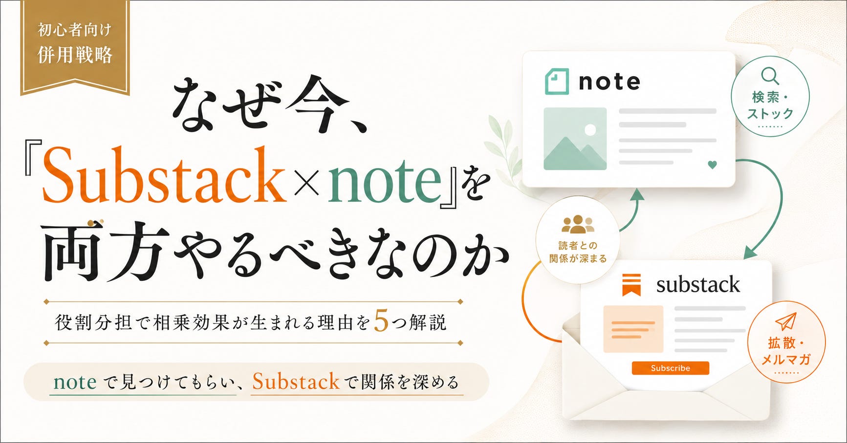 Substack初心者こそ、noteも一緒にやった方がいい理由 - by まさひろ | サブスタックの先生