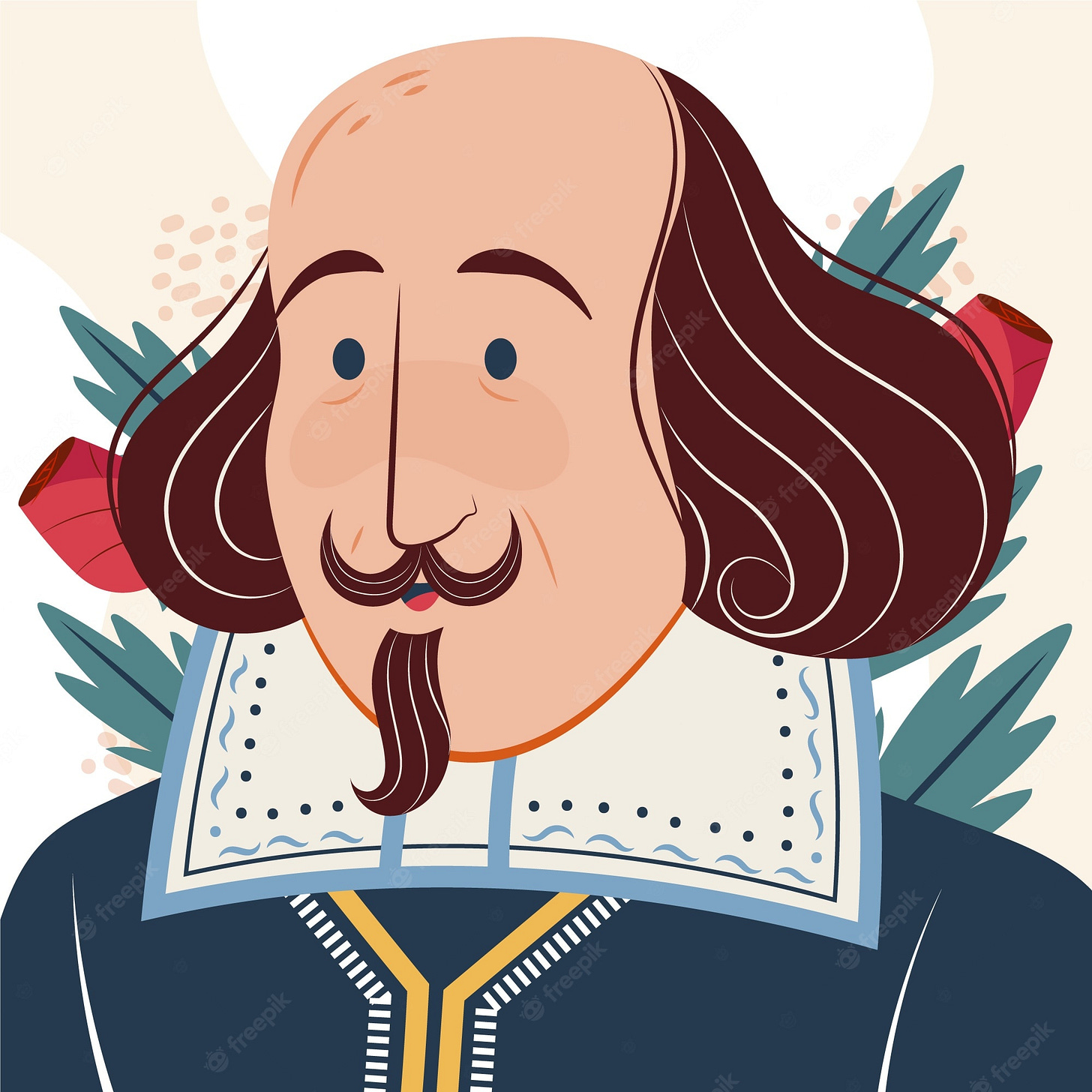 Free Vector | Hand drawn flat design shakespeare