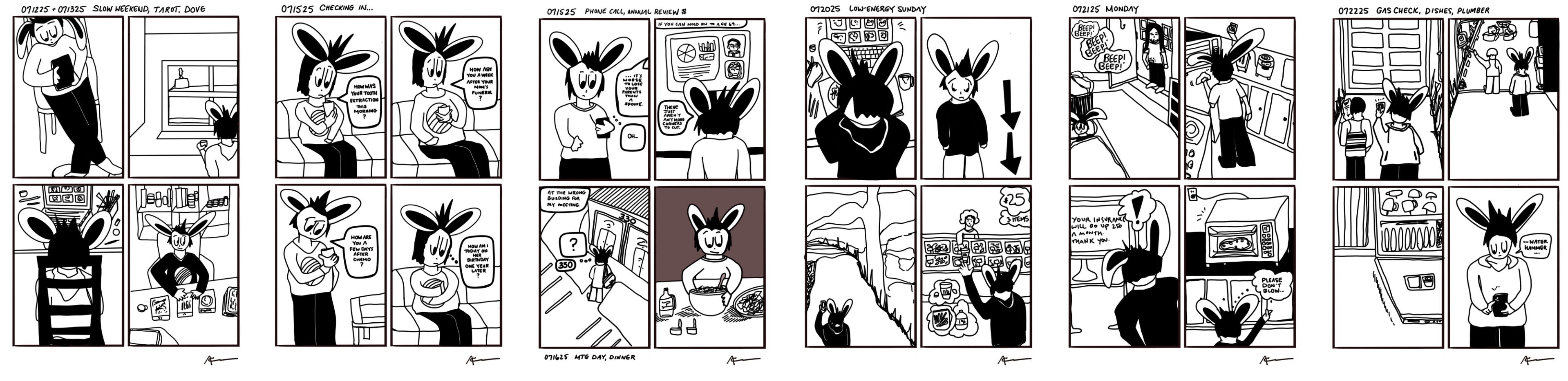 diary comic pages from the last two weeks