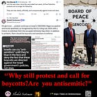 "The war is over - why are you still protesting? Are you antisemitic?"